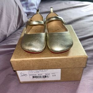 Girl's Love Chick Metallic Leather Ballerina Shoes, Baby